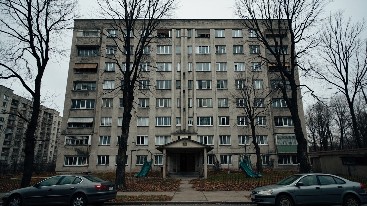 Багатоповерхівка в типовому українському спальному районі