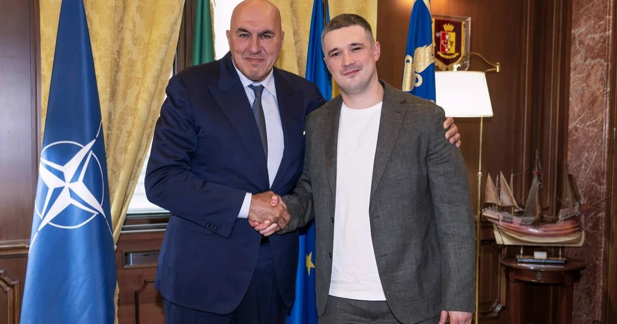 Михайло Федоров і Гвідо Крозетто під час зустрічі в Римі