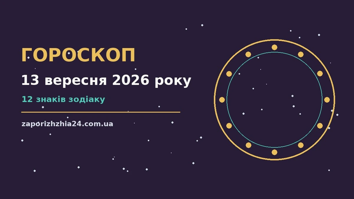 Космічний гороскоп на 13 вересня 2026 року з символами дванадцяти знаків зодіаку